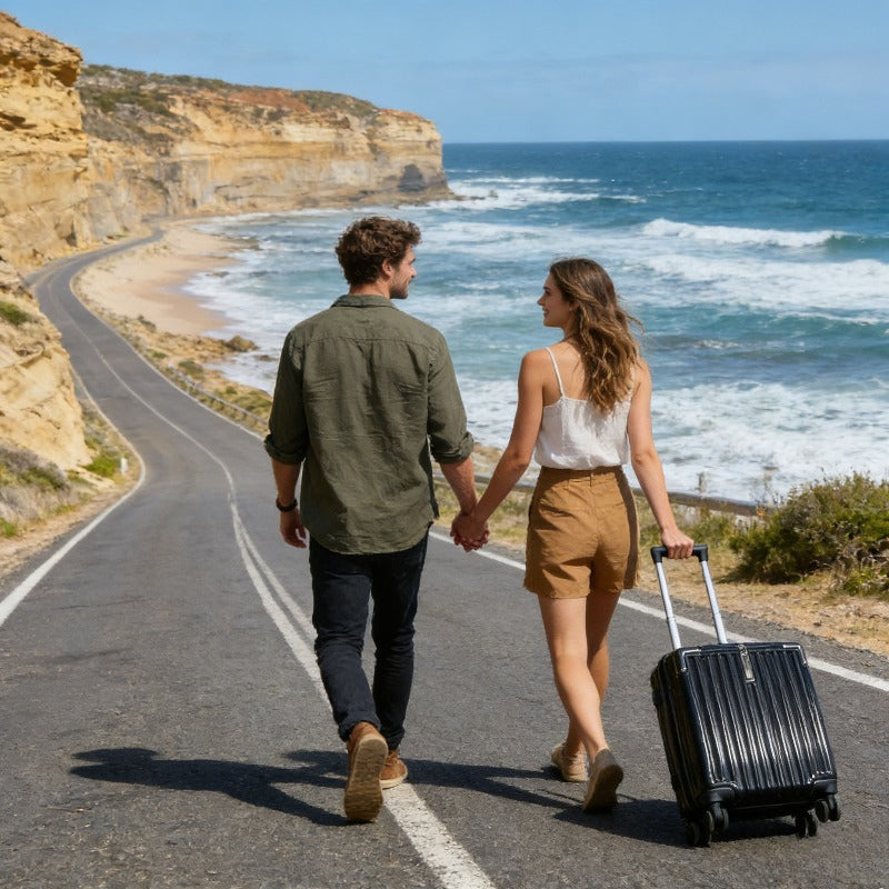 4-color Options, 18-inch Carry-on Suitcase, Made of Covestro PC Pressure-resistant Material, Features a Front-opening Lid Design + Wet-dry Separation Storage to Solve the Hassle of Rummaging and the Problem of Insufficient Space. A Portable Trolley