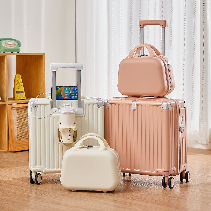 18inch  Suitcase Multifunctional Carry-on Luggage for Men and Women Students Rolling Suitcase 20inch Lightweight Travel Suitcase with Password Lock