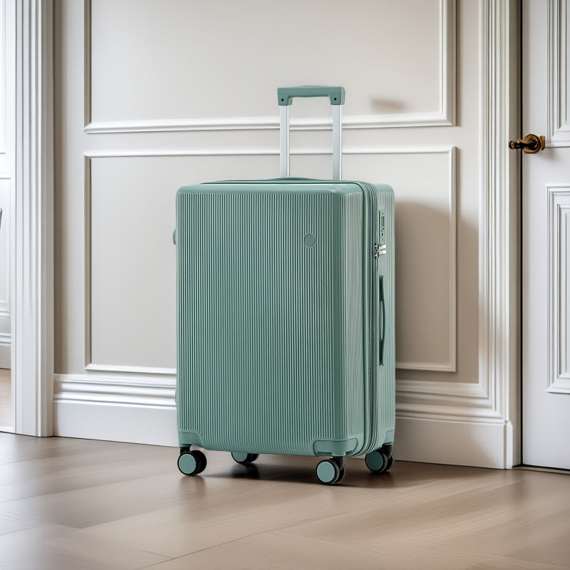 New Light Green Combination Lock Suitcase, Premium Feel, Durable and Sturdy, with Reasonable Internal Compartments, Drop-Resistant, Essential for Travel