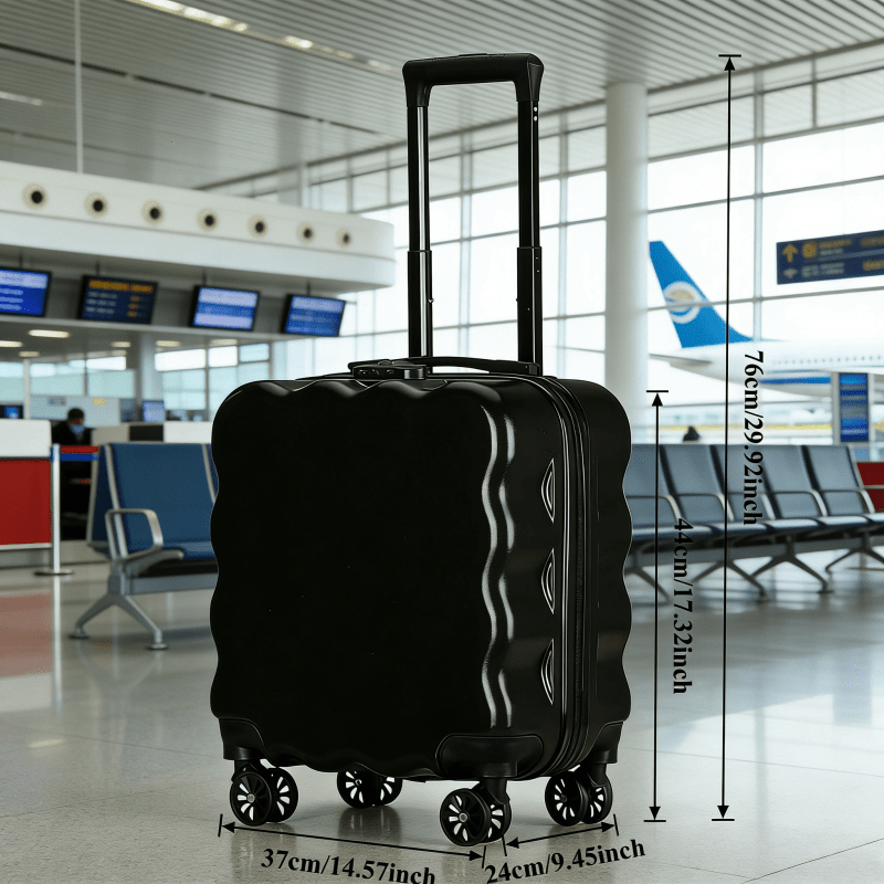 Solid Color Fashionable Carry-On Spinner Luggage, 18 Inches, Carry-On Approved, Easy Organization and Portable Dragging, Anti-Theft Storage, for Short Trips, Office Commutes, Business Trips, and Holiday Outings, Trolley Suitcase