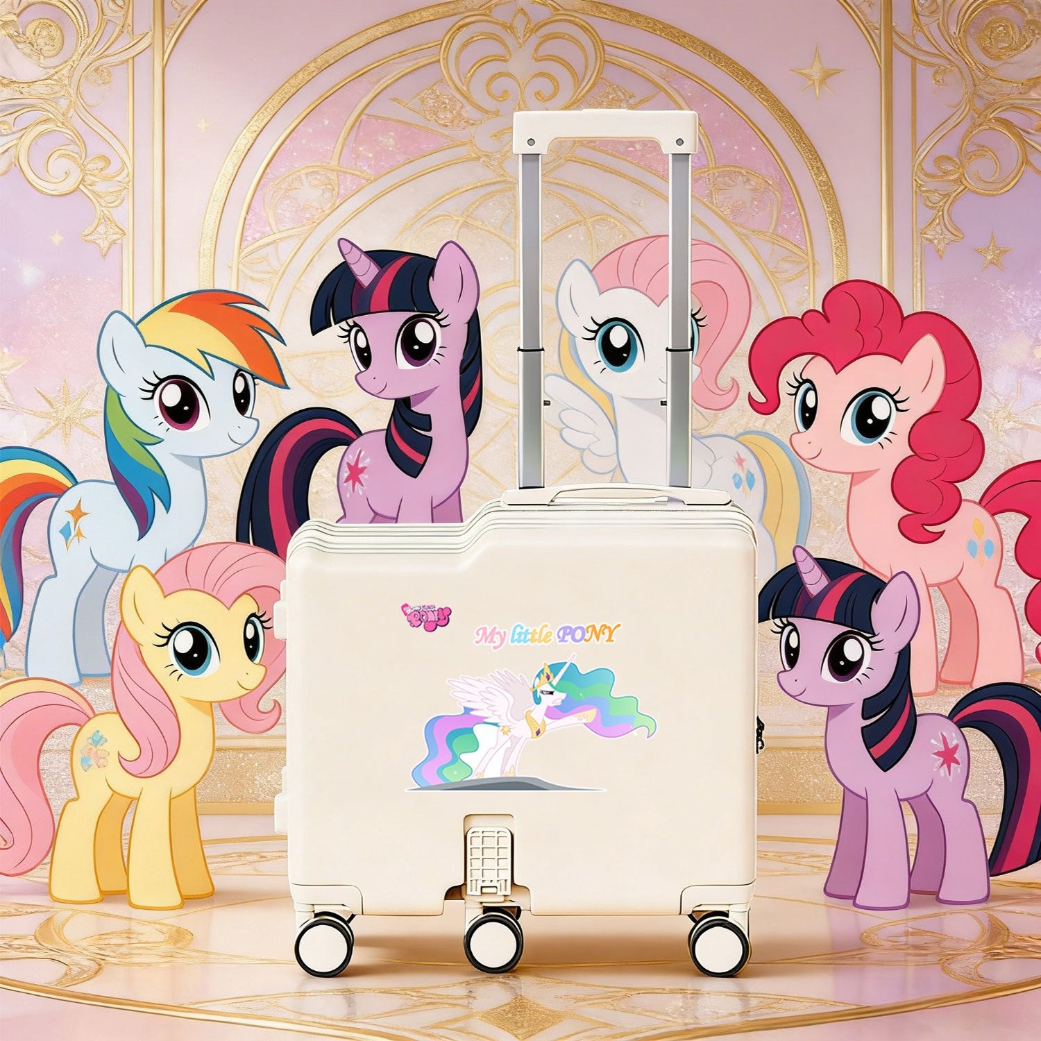 My Little Pony Luggage | 18-Inch Hard-Shell Abs Suitcase With Aluminum Alloy Handle And Swivel Caster Wheels, Zipper Closure, Combination Lock