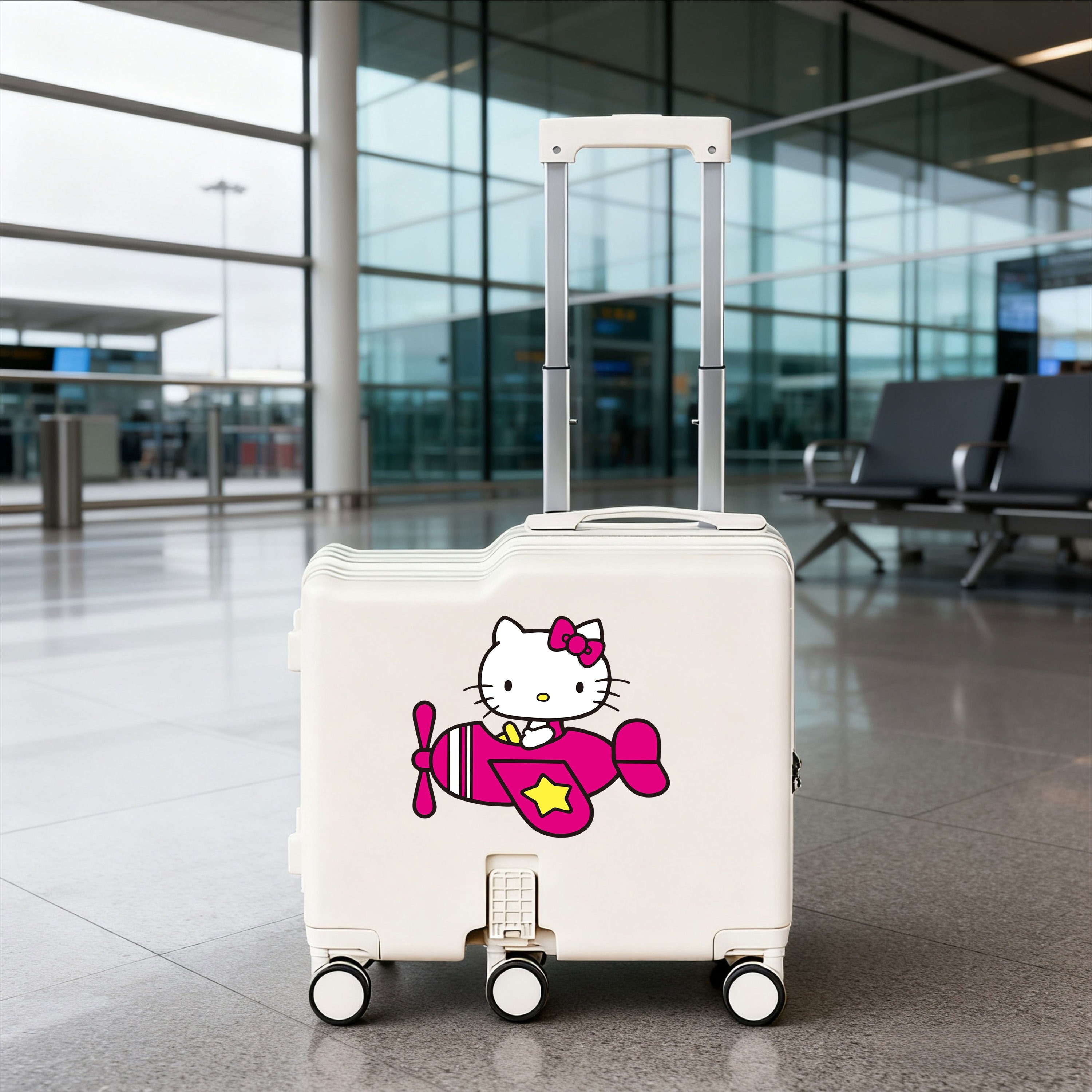 Sanrio Hard-Shell Suitcase | 18-Inch Spinner Wheels, Noise-Free, Multi-Compartment Design, Durable, Portable, Ideal For Business Travel