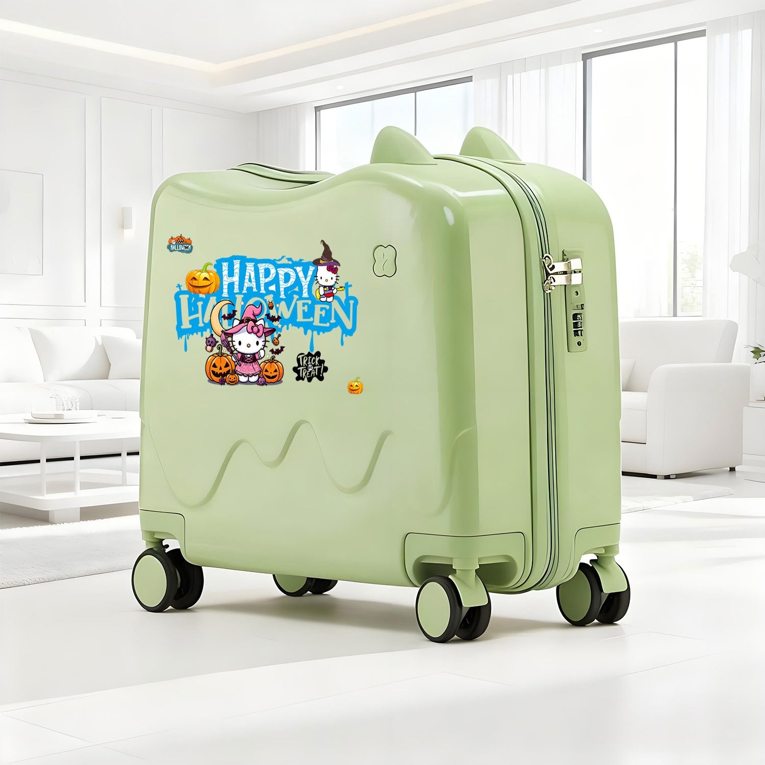Sanrio Suitcase Carry-On Luggage with Password Lock & Spinner Wheels - 18-inch ABS+PC Hard Travel Case Suitable for School, Business Trips, Vacations, &, Cute Sanrio-Themed (\u002F\u002F\u002F)