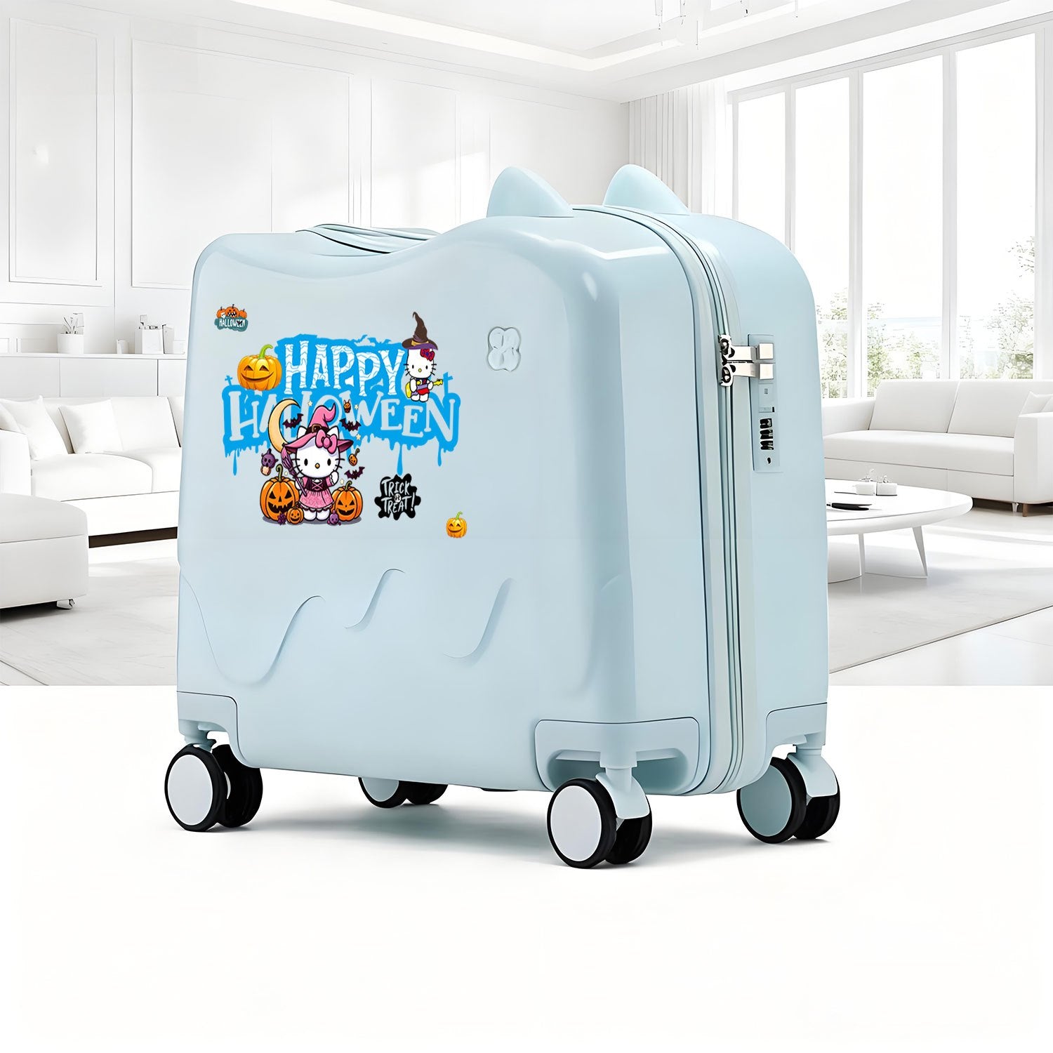 Sanrio Suitcase Carry-On Luggage with Password Lock & Spinner Wheels - 18-inch ABS+PC Hard Travel Case Suitable for School, Business Trips, Vacations, &, Cute Sanrio-Themed (\u002F\u002F\u002F)