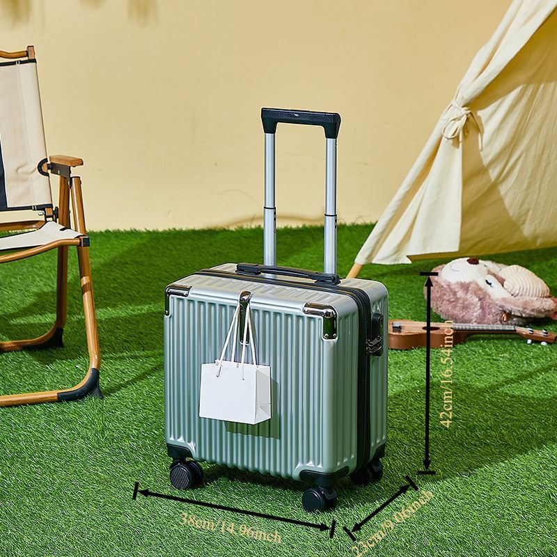 4-color Options, 18-inch Carry-on Suitcase, Made of Covestro PC Pressure-resistant Material, Features a Front-opening Lid Design + Wet-dry Separation Storage to Solve the Hassle of Rummaging and the Problem of Insufficient Space. A Portable Trolley