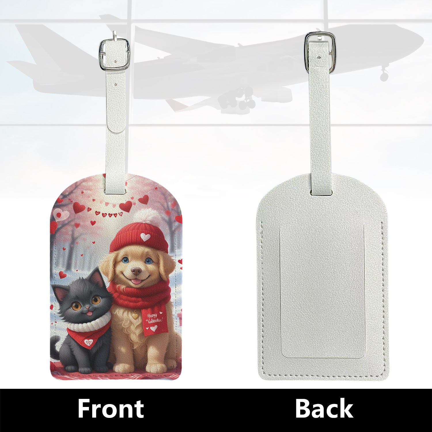 Kittens And Puppies, Luggage Tags Made of PU Material That Is, Suitable for Suitcases And Backpacks | Artistic Design, Wear-Resistant, Fade-Resistant, The Perfect Choice for Travel, an Ideal Gift