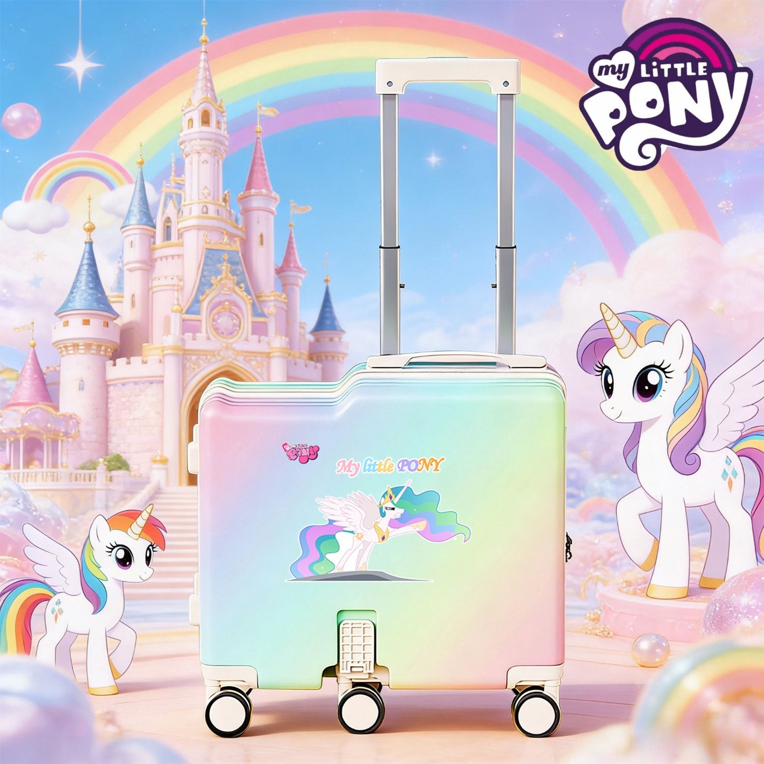 My Little Pony Luggage | 18-Inch Hard-Shell Abs Suitcase With Aluminum Alloy Handle And Swivel Caster Wheels, Zipper Closure, Combination Lock
