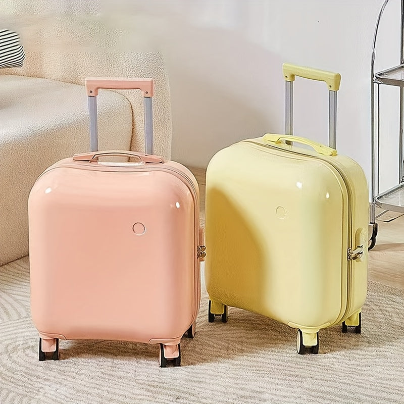Suitcase, LuggageMixi Suitcase with Universal Wheel Hard Shell Trolley Luggage PC with Lid And Combination Lock Lightweight Suitcase, Fine Grid Black, Yellow, Pink, Fashionable And Elegant