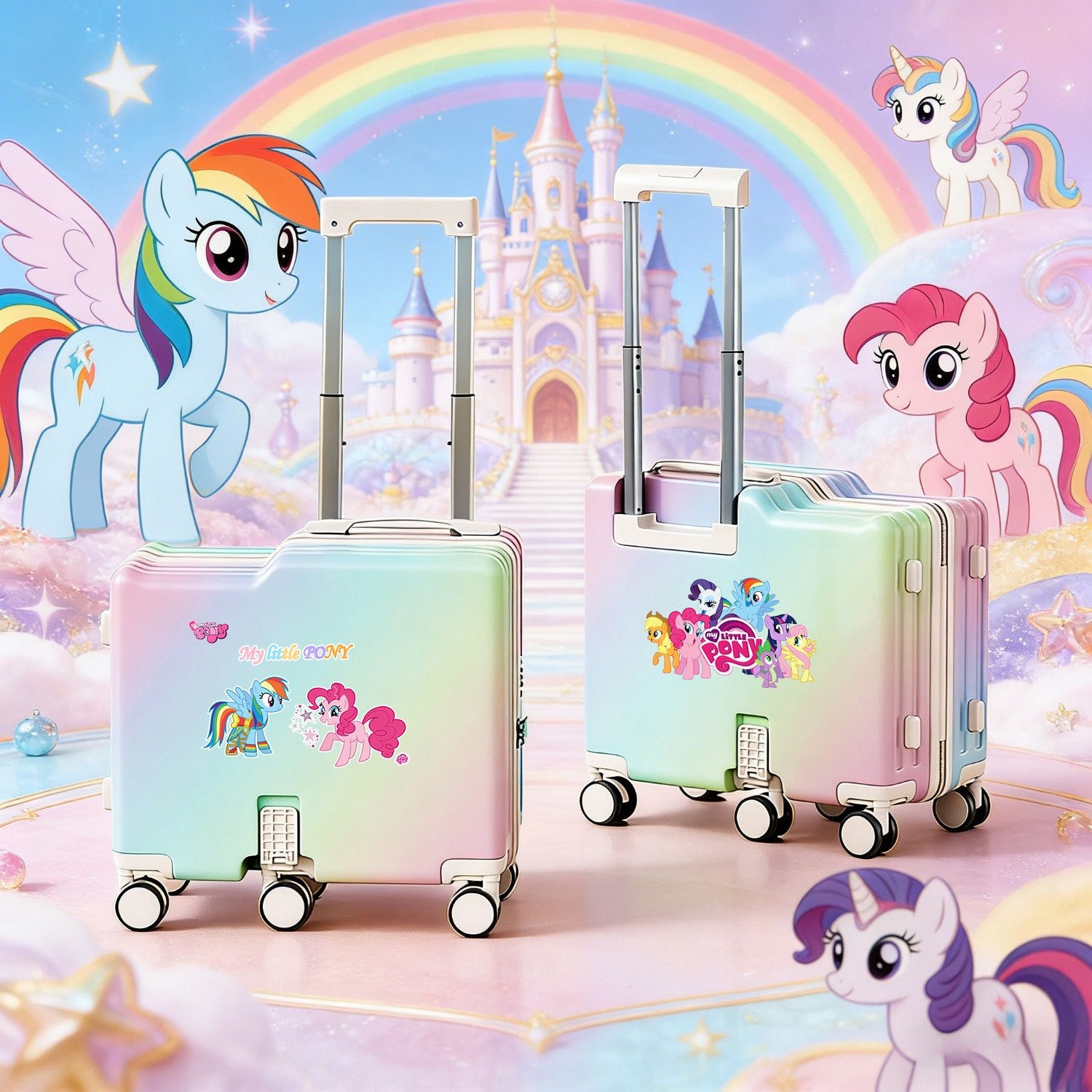 My Little Pony Luggage | 18-Inch Hard-Shell Abs Suitcase With Aluminum Alloy Handle And Swivel Caster Wheels, Zipper Closure, Combination Lock