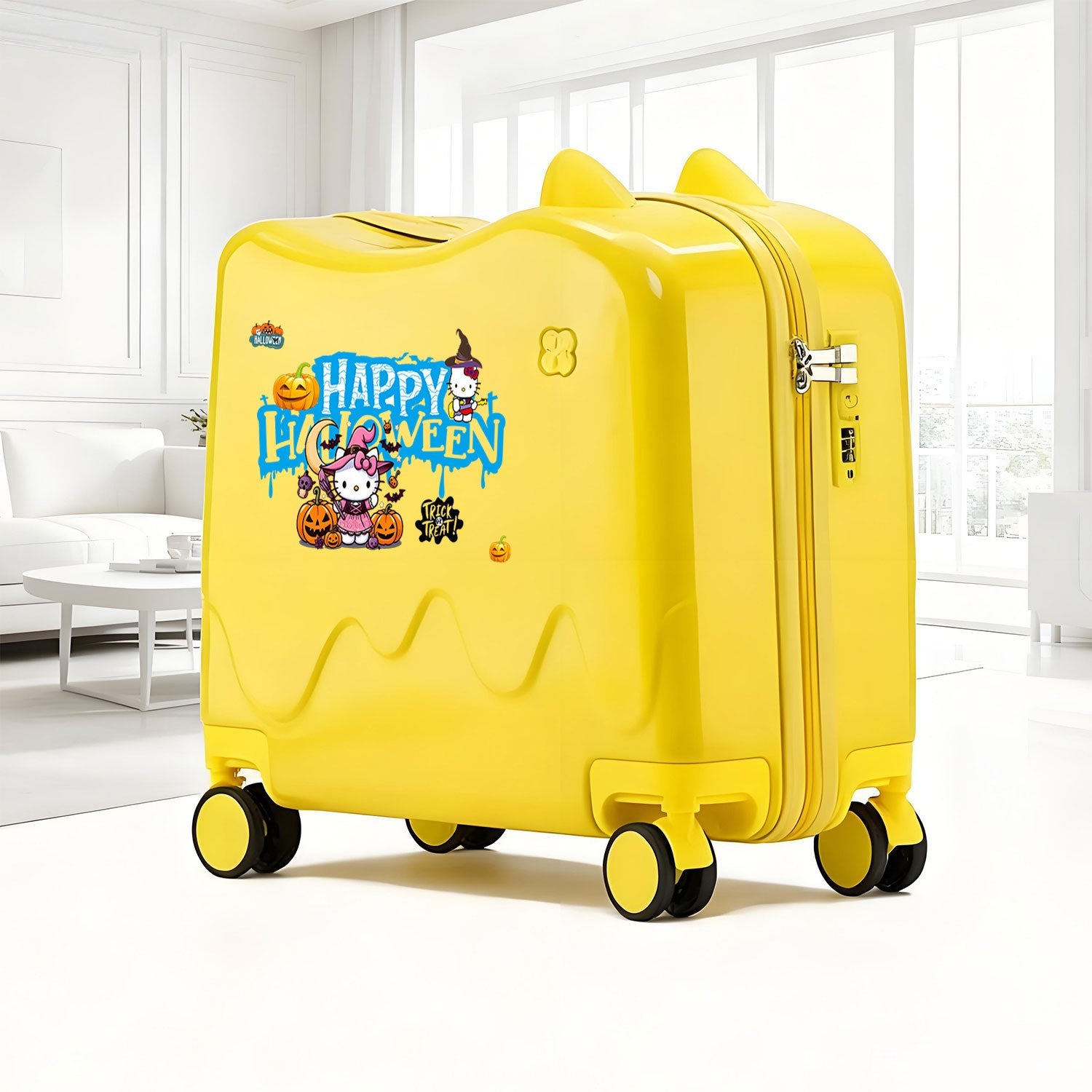 Sanrio Suitcase Carry-On Luggage with Password Lock & Spinner Wheels - 18-inch ABS+PC Hard Travel Case Suitable for School, Business Trips, Vacations, &, Cute Sanrio-Themed (\u002F\u002F\u002F)