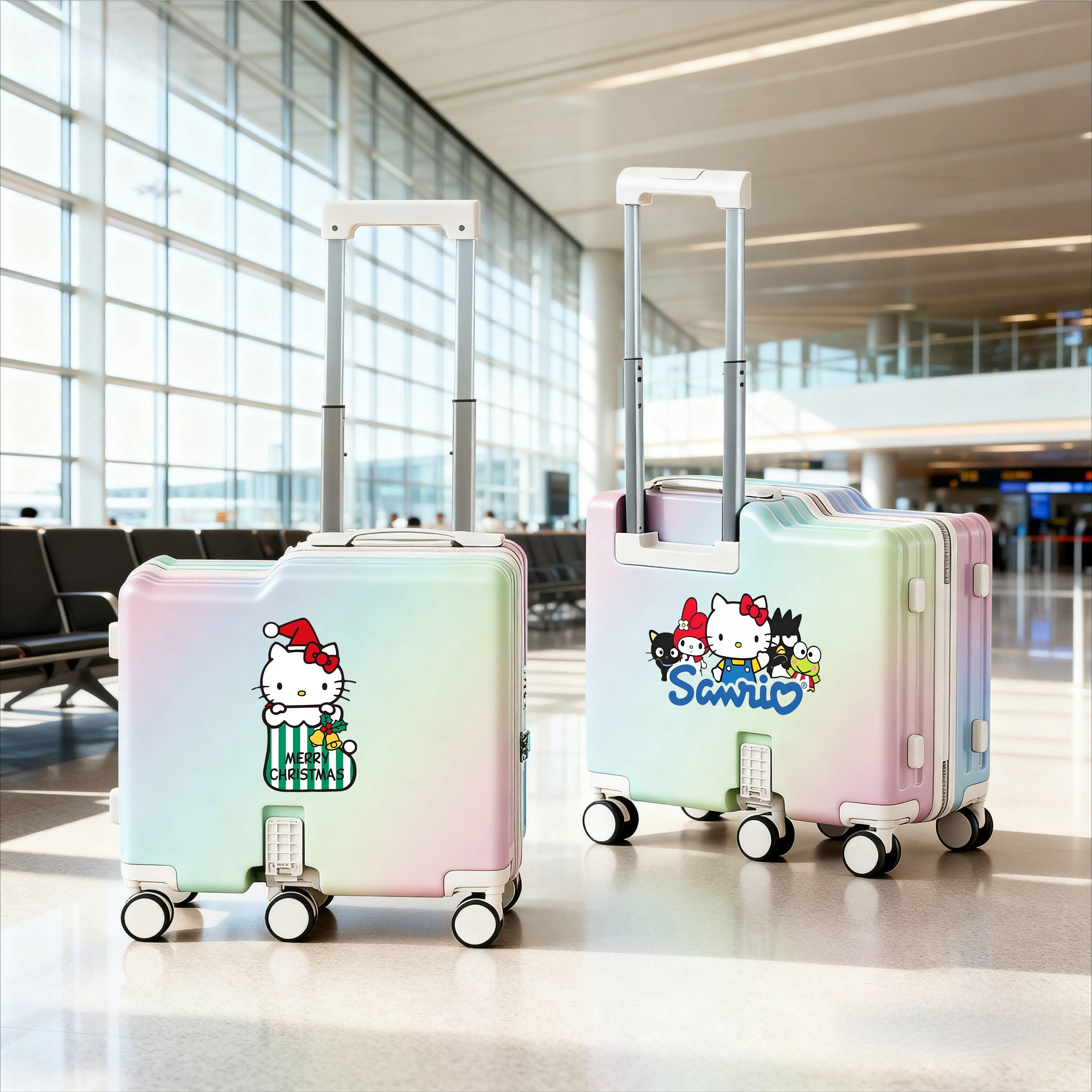 Sanrio Hard-Shell Suitcase | 18-Inch Spinner Wheels, Noise-Free, Multi-Compartment Design, Durable, Portable, Ideal For Business Travel