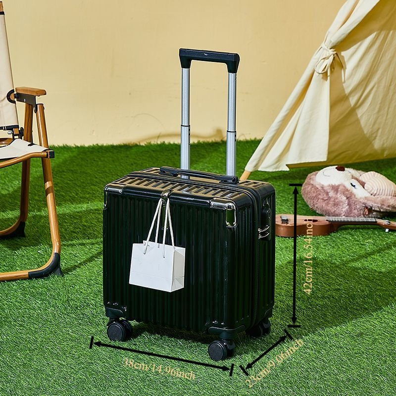 4-color Options, 18-inch Carry-on Suitcase, Made of Covestro PC Pressure-resistant Material, Features a Front-opening Lid Design + Wet-dry Separation Storage to Solve the Hassle of Rummaging and the Problem of Insufficient Space. A Portable Trolley