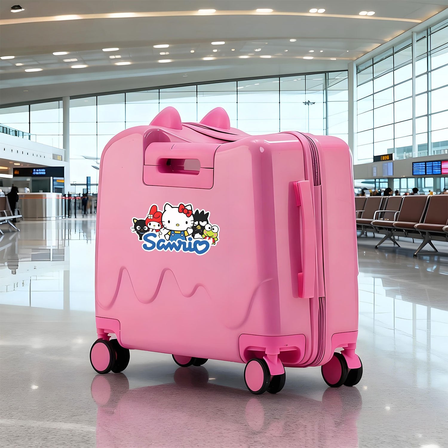 Sanrio Suitcase Carry-On Luggage with Password Lock & Spinner Wheels - 18-inch ABS+PC Hard Travel Case Suitable for School, Business Trips, Vacations, &, Cute Sanrio-Themed (\u002F\u002F\u002F)