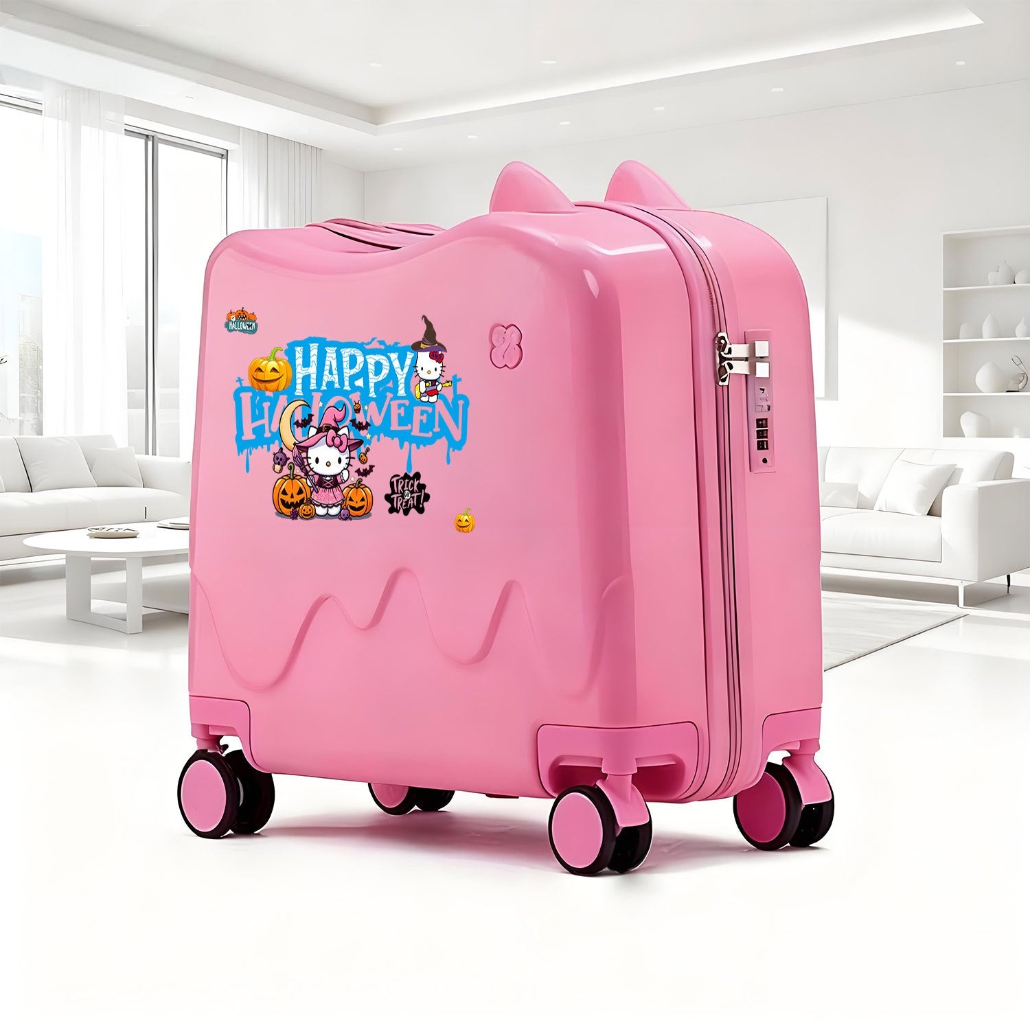 Sanrio Suitcase Carry-On Luggage with Password Lock & Spinner Wheels - 18-inch ABS+PC Hard Travel Case Suitable for School, Business Trips, Vacations, &, Cute Sanrio-Themed (\u002F\u002F\u002F)